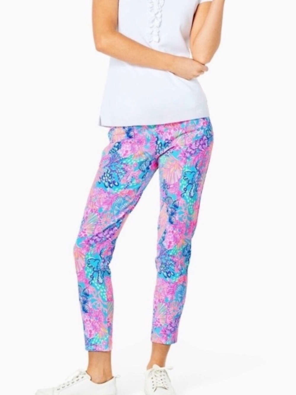 NWT Lilly Pulitzer Corso Pant Luxletic Splendor the Sand Coral Coastal Golf 14